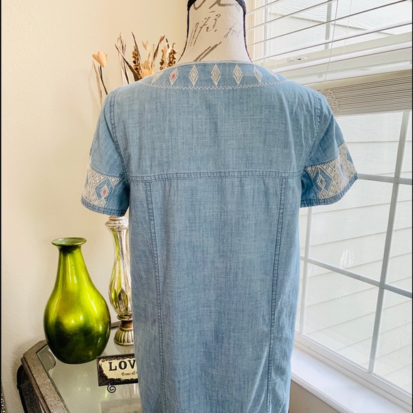 Madewell Embroidered Chambray Tunic Dress - Picture 3 of 9